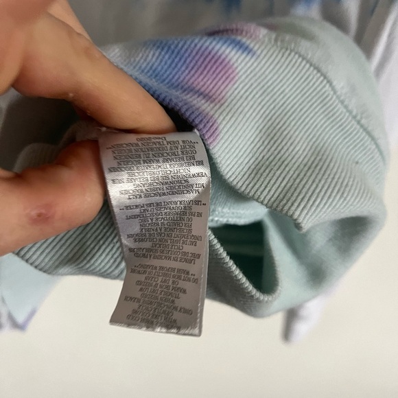 Peloton Women Quarter Zip Jacket Sweater Medium Hooded Tie Dye White Green Gym - Picture 6 of 6